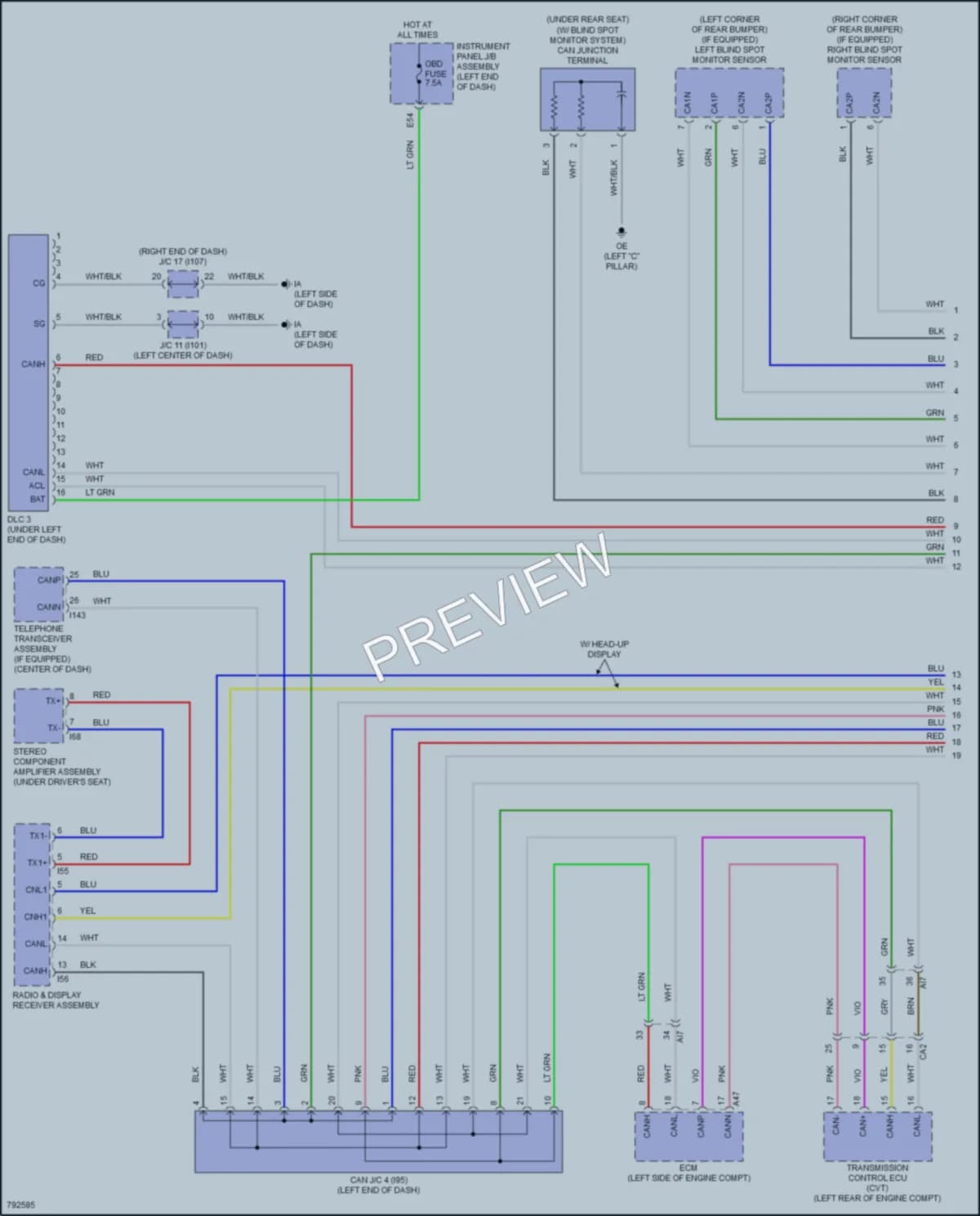 2022 Toyota Corolla Computer Data Lines wiring diagram preview