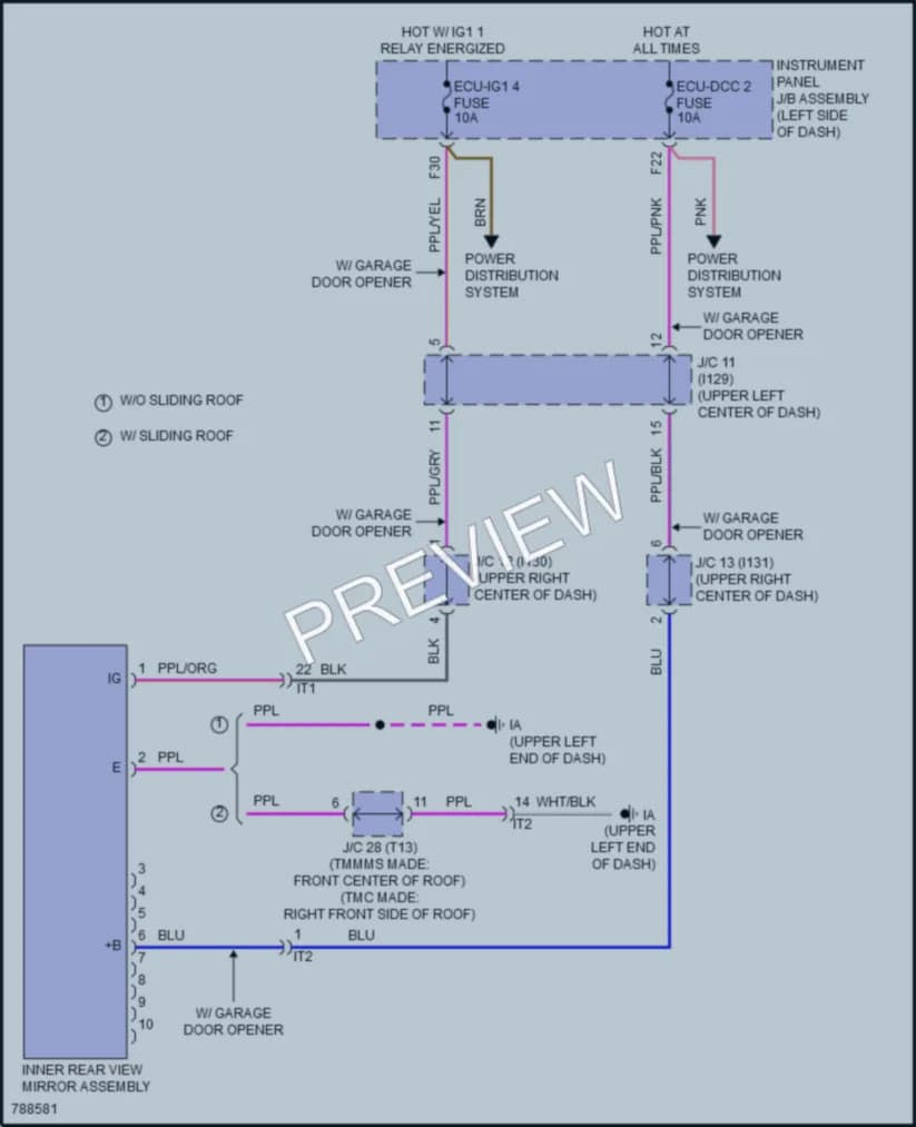 2022 Toyota Corolla Power Mirrors wiring diagram preview