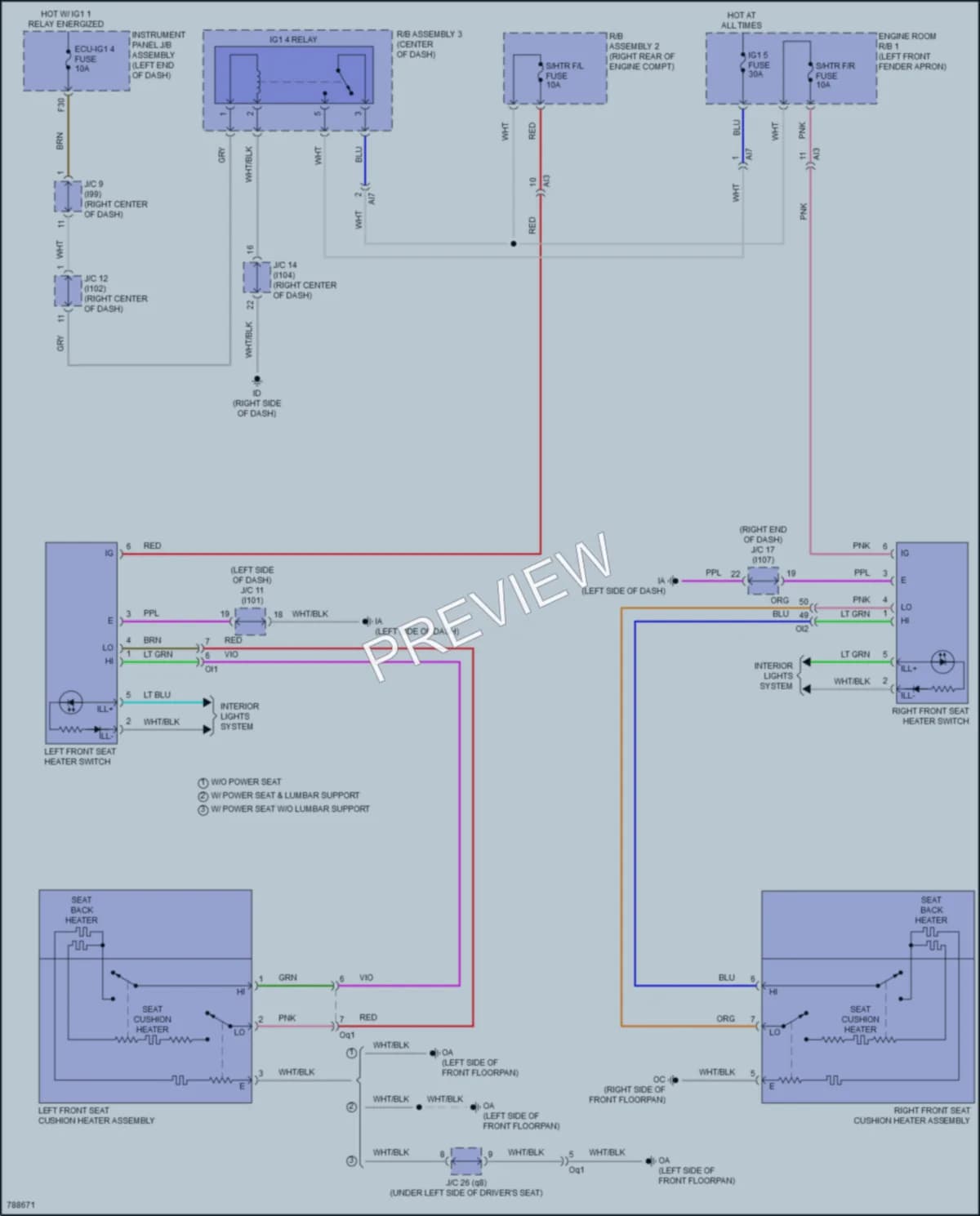 2022 Toyota Corolla Power Seats wiring diagram preview