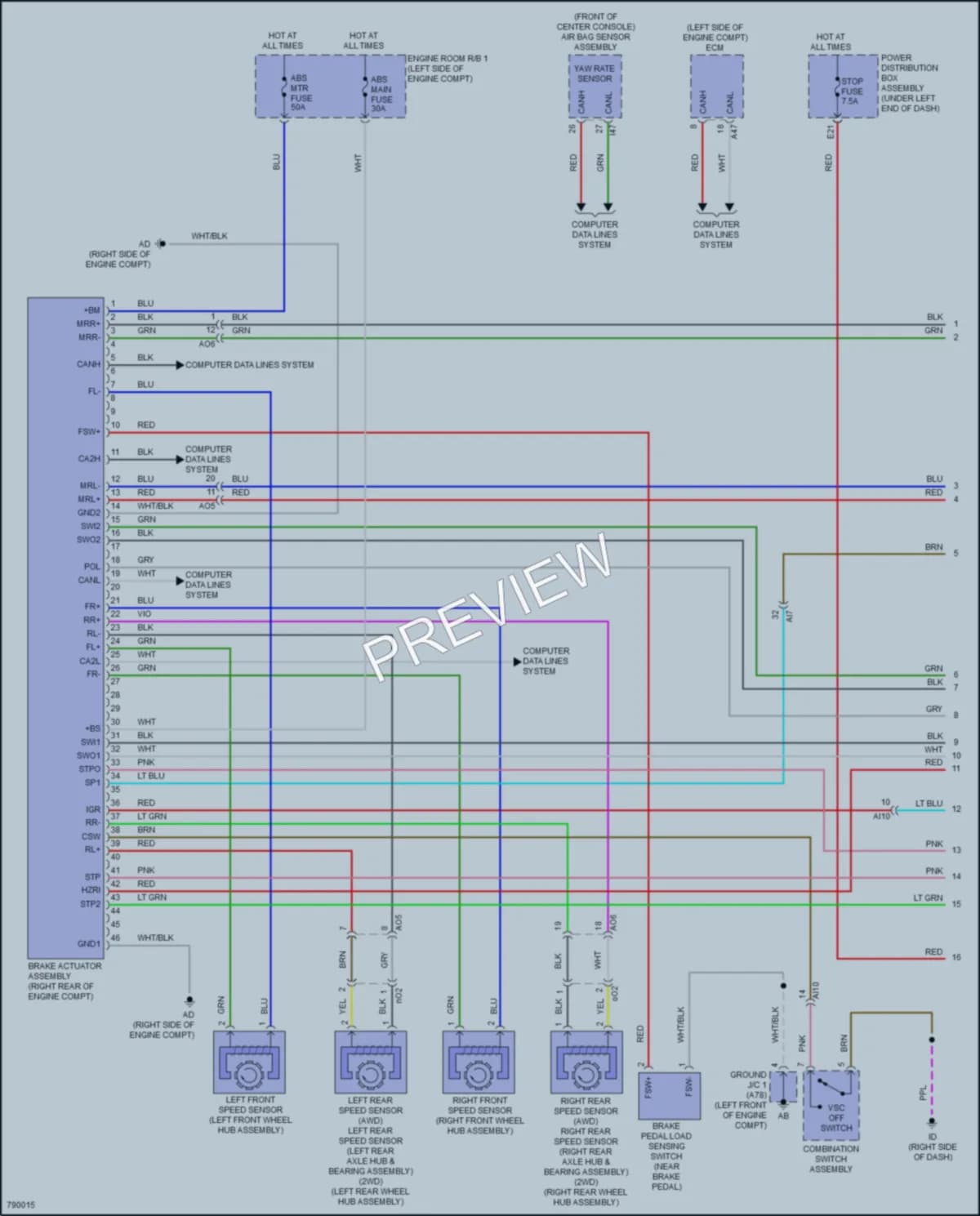 2022 Toyota CorollaCross Anti Lock Brakes wiring diagram preview