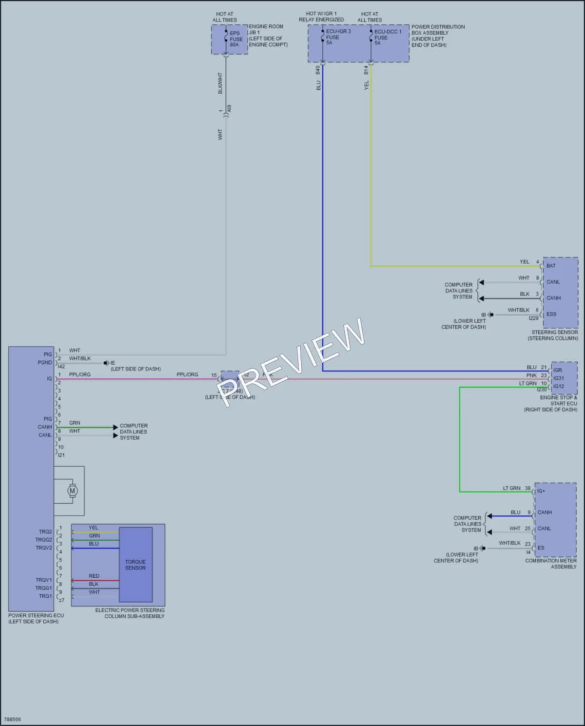 2022 Toyota CorollaCross Electronic Power Steering wiring diagram preview