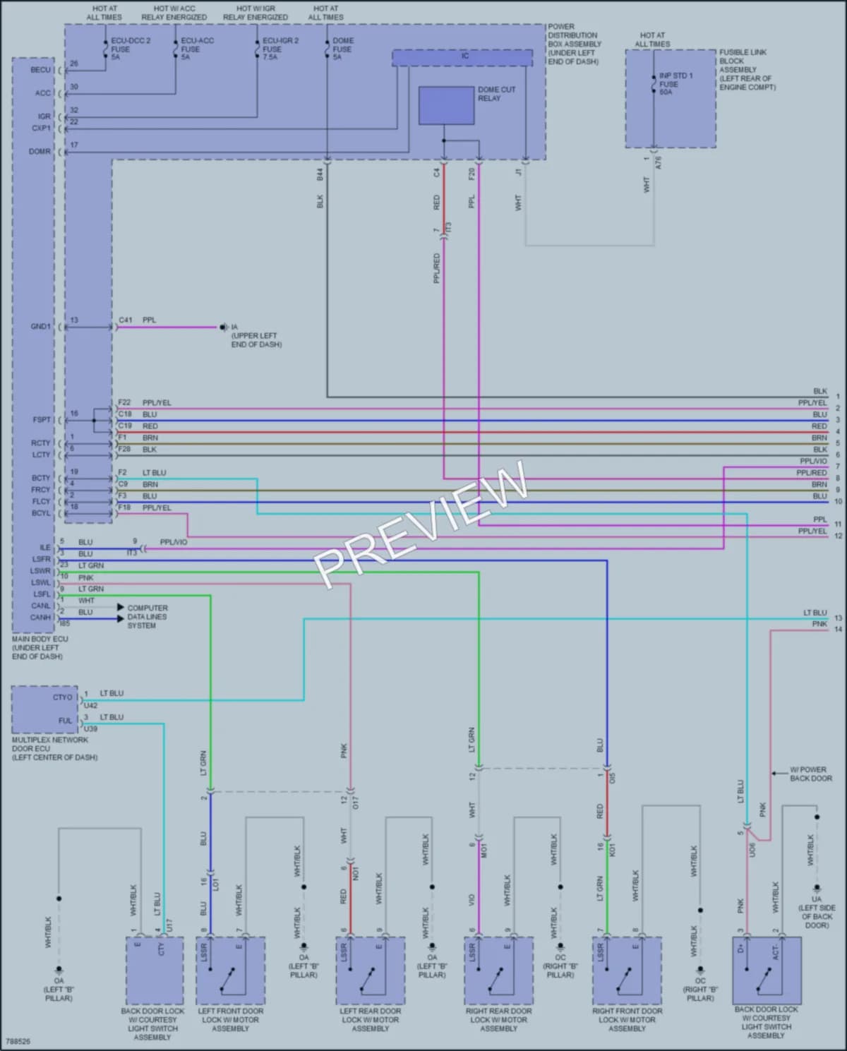 2022 Toyota CorollaCross Interior Lights wiring diagram preview