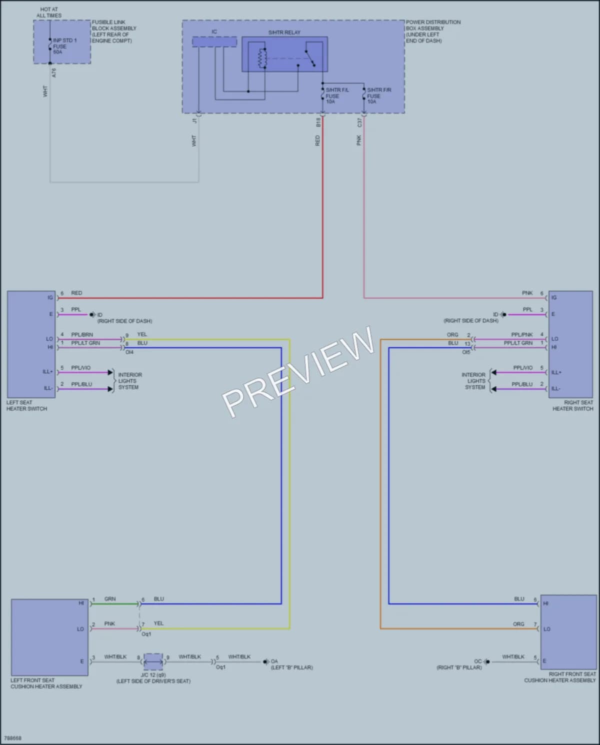 2022 Toyota CorollaCross Power Seats wiring diagram preview