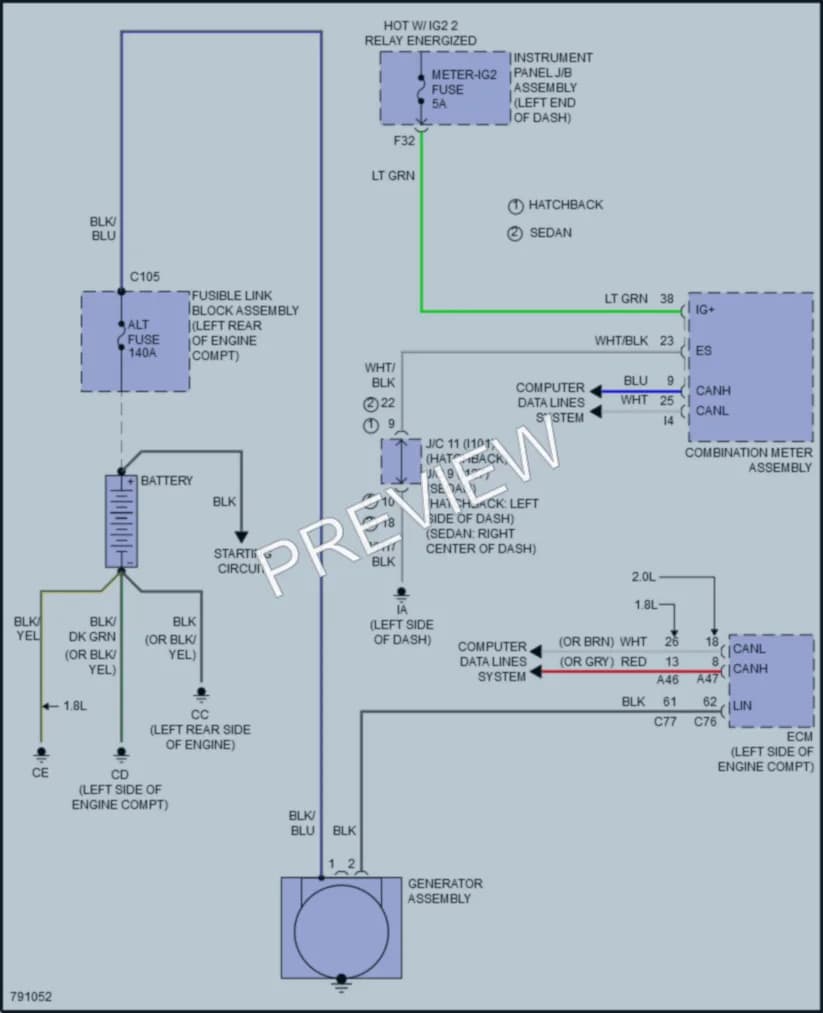 2022 Toyota CorollaHybrid Starting Charging wiring diagram preview