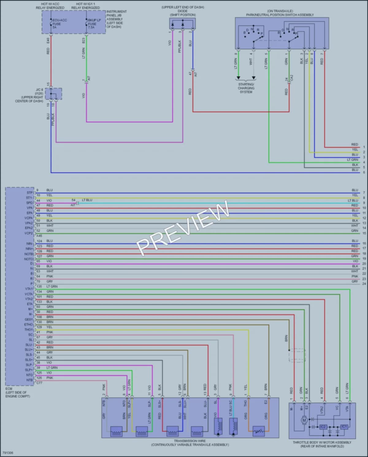 2022 Toyota CorollaHybrid Transmission wiring diagram preview