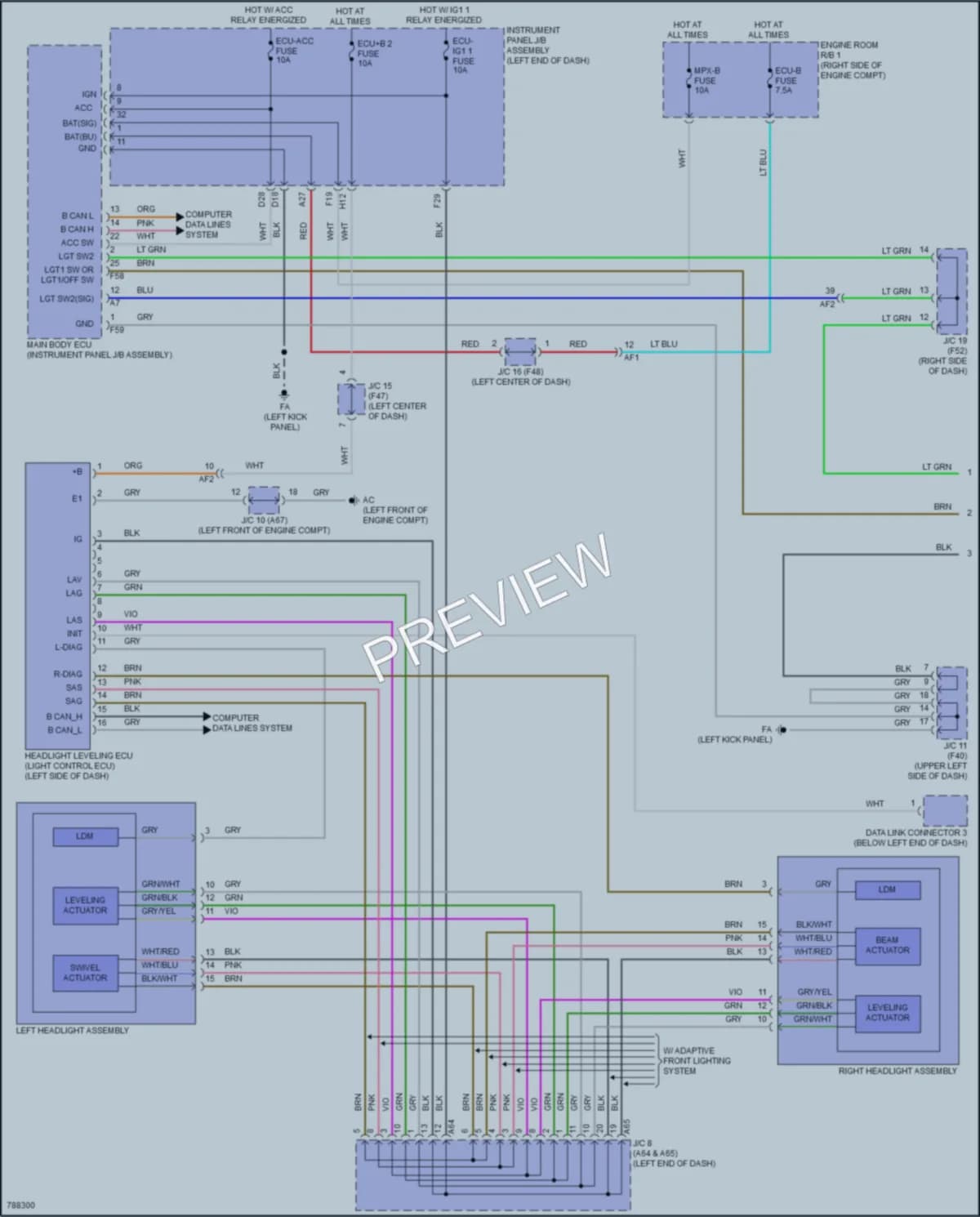 2022 Toyota GR86 Headlights wiring diagram preview