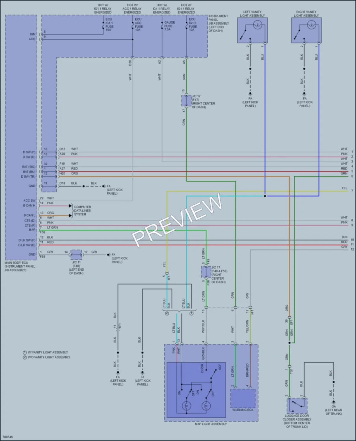 2022 Toyota GR86 Interior Lights wiring diagram preview