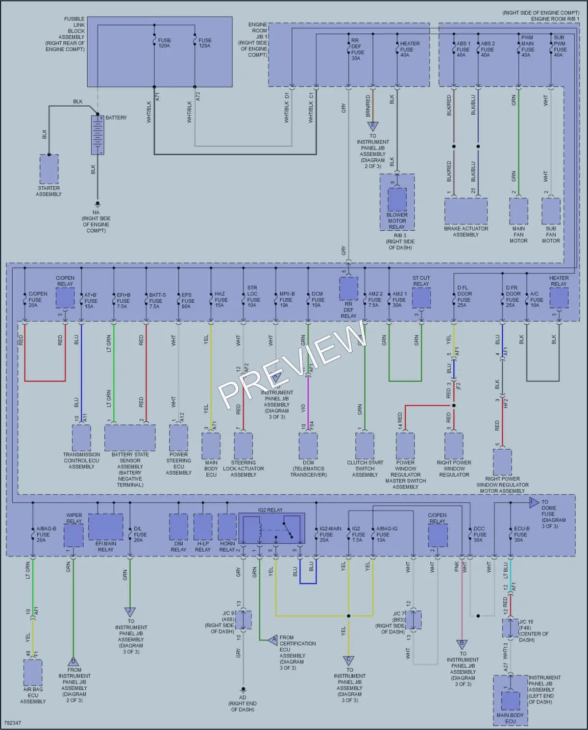 2022 Toyota GR86 Power Distribution wiring diagram preview