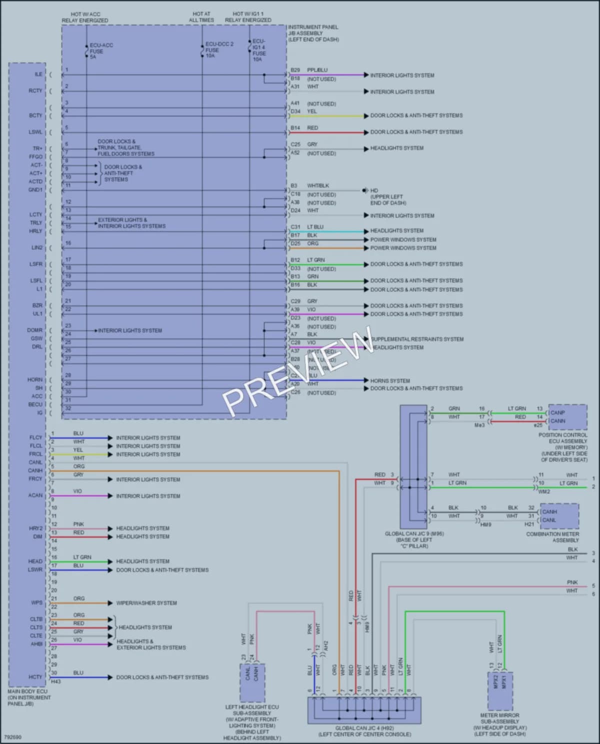 2022 Toyota HighlanderHybrid Body Control Modules wiring diagram preview