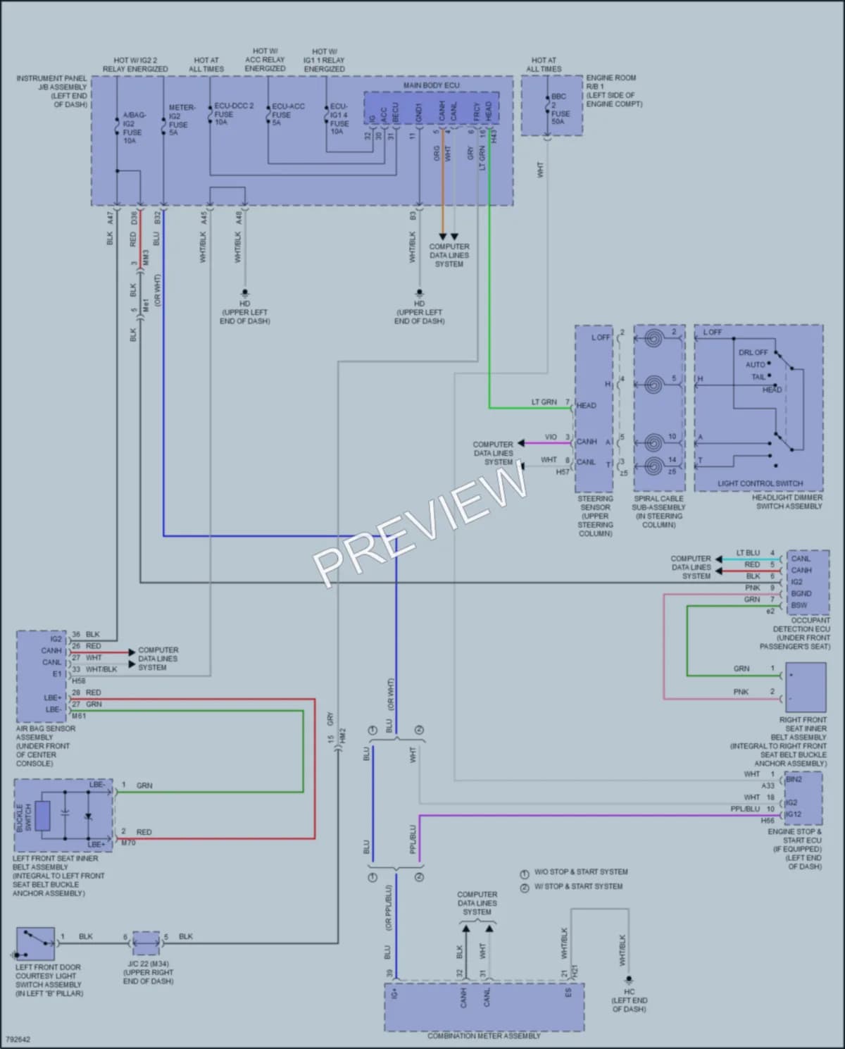2022 Toyota HighlanderHybrid Warning Systems wiring diagram preview