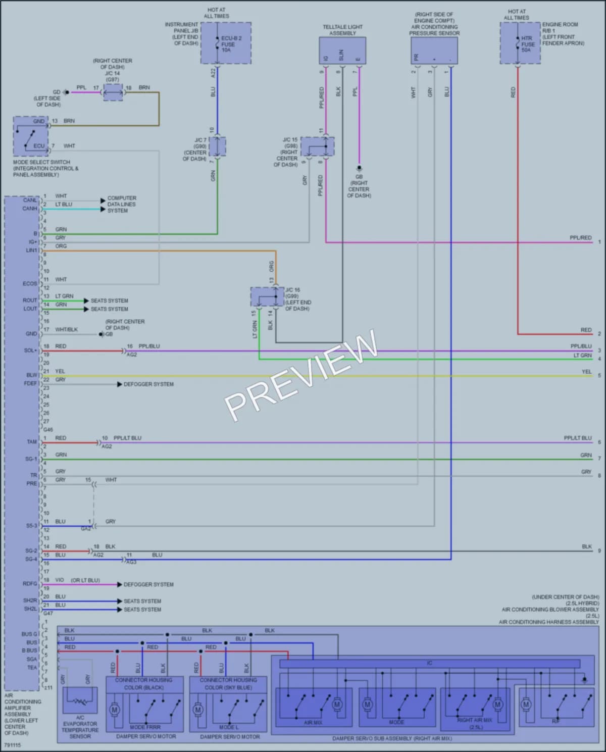 2022 Toyota RAV4 Air Conditioning wiring diagram preview