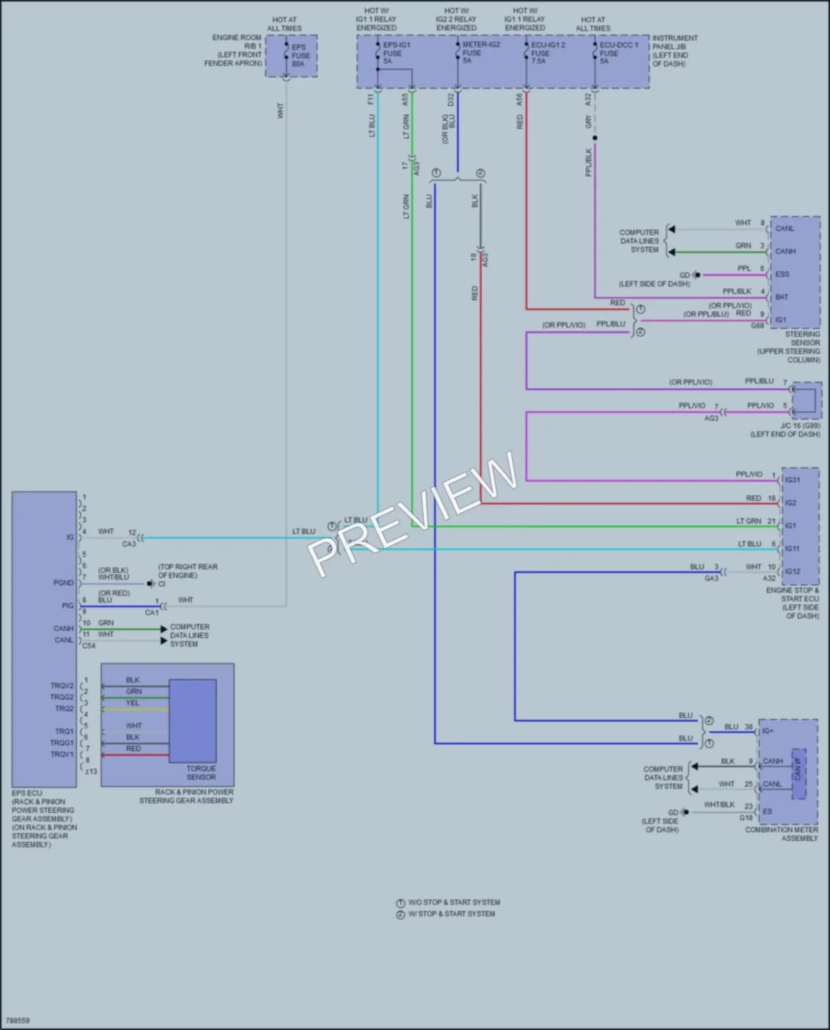 2022 Toyota RAV4 Electronic Power Steering wiring diagram preview