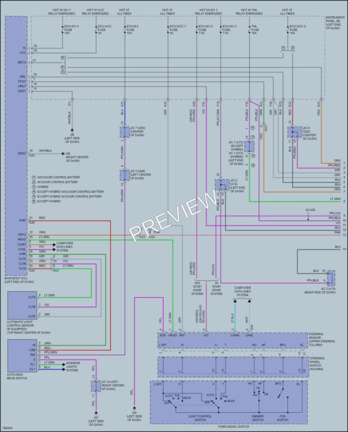2022 Toyota RAV4Hybrid Headlights wiring diagram preview