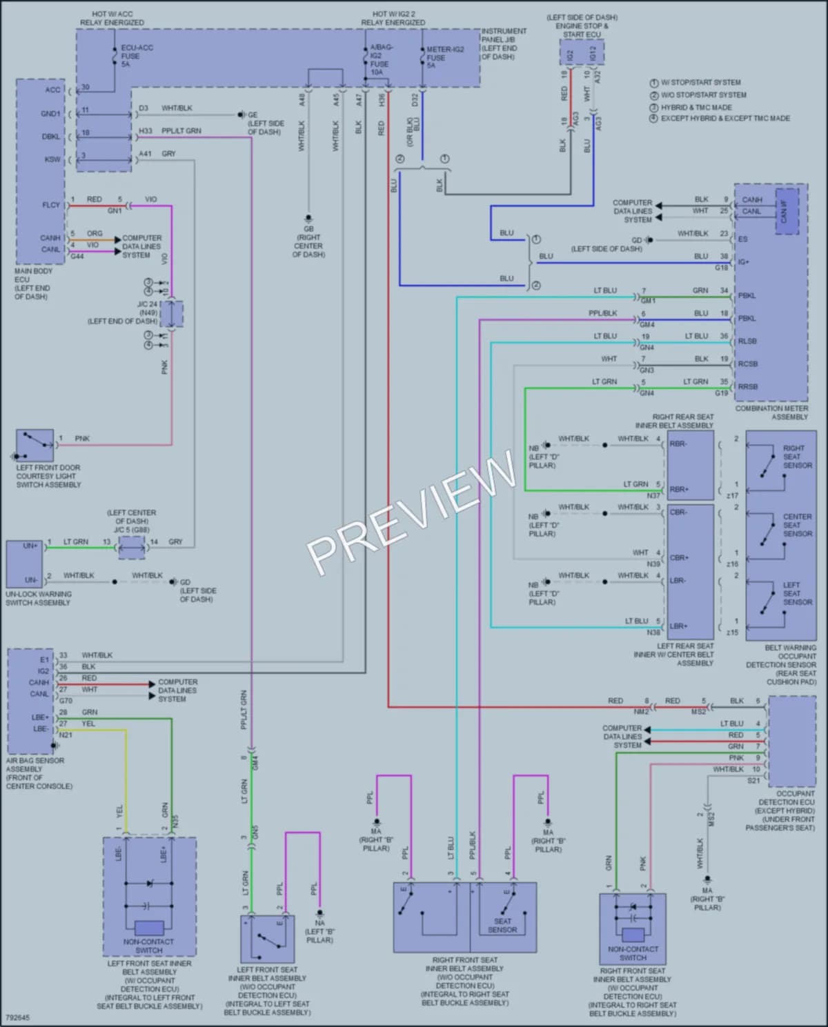 2022 Toyota RAV4Hybrid Warning Systems wiring diagram preview