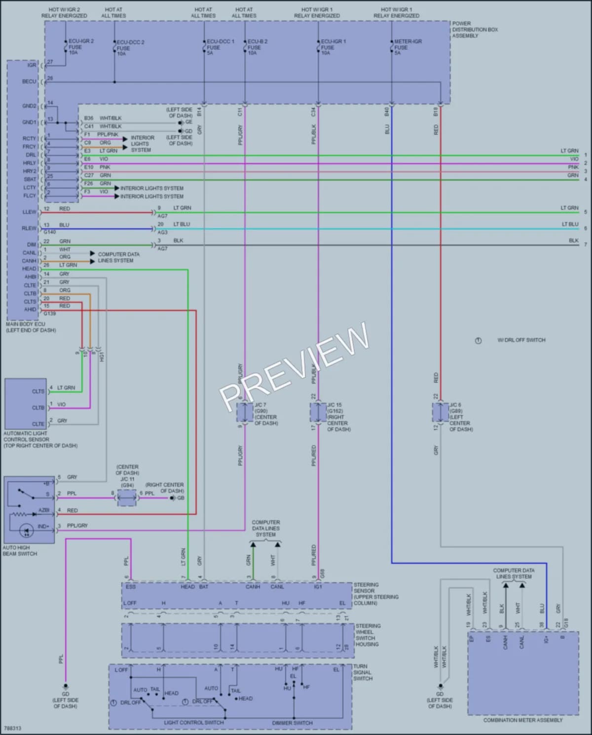 2022 Toyota RAV4Prime Headlights wiring diagram preview