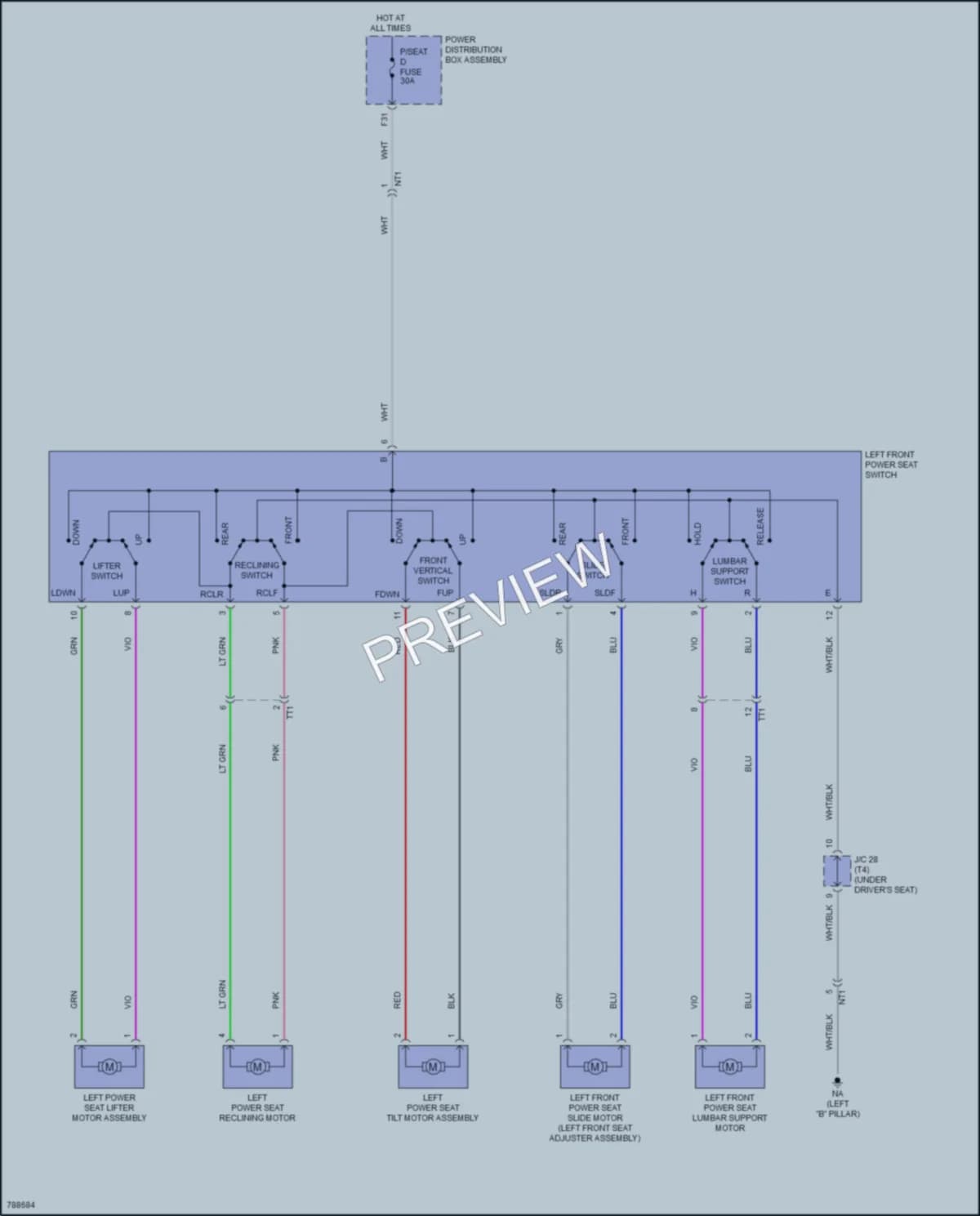 2022 Toyota RAV4Prime Power Seats wiring diagram preview