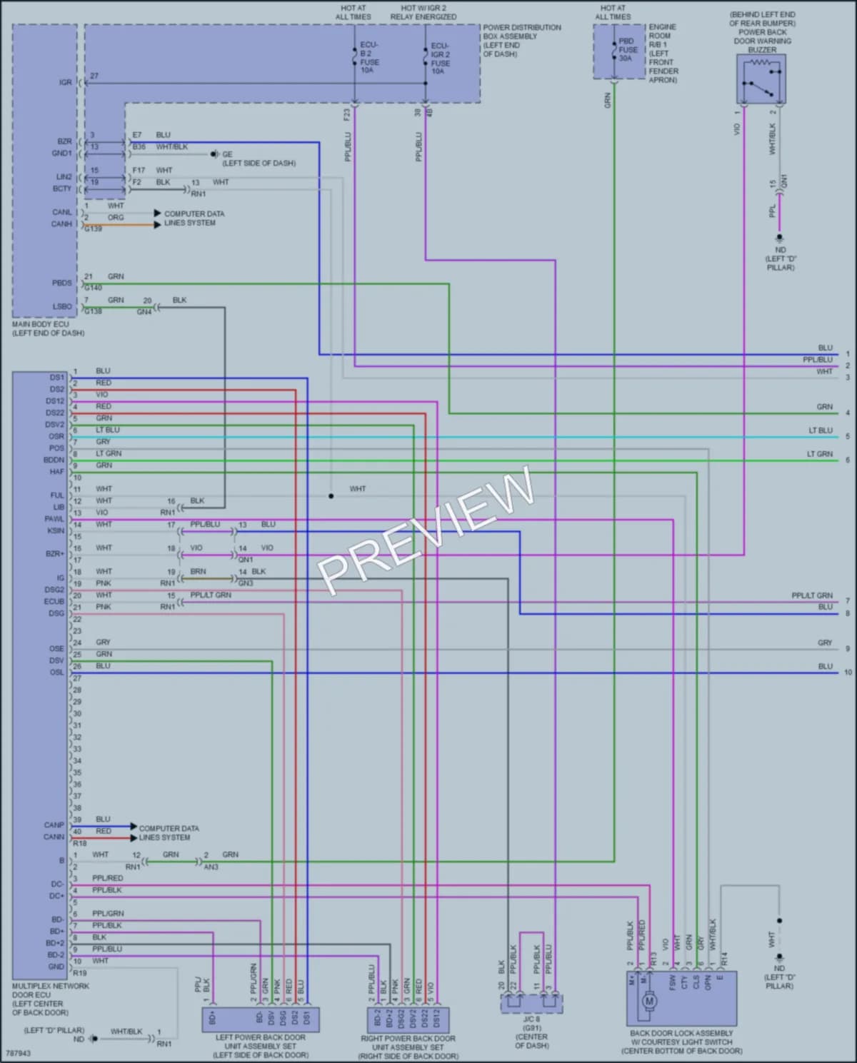 2022 Toyota RAV4Prime Trunk Tailgate Fuel Door wiring diagram preview