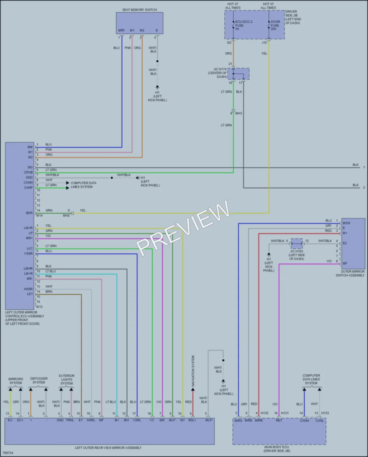 2022 Toyota Sequoia Memory Systems wiring diagram preview