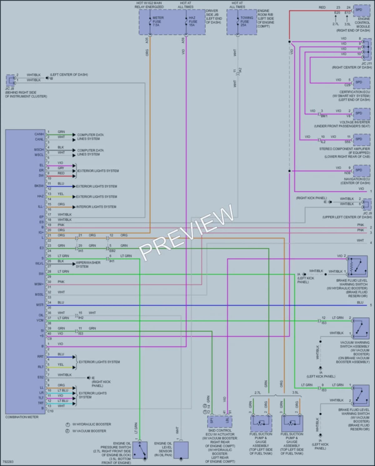 2022 Toyota Tacoma Instrument Cluster wiring diagram preview