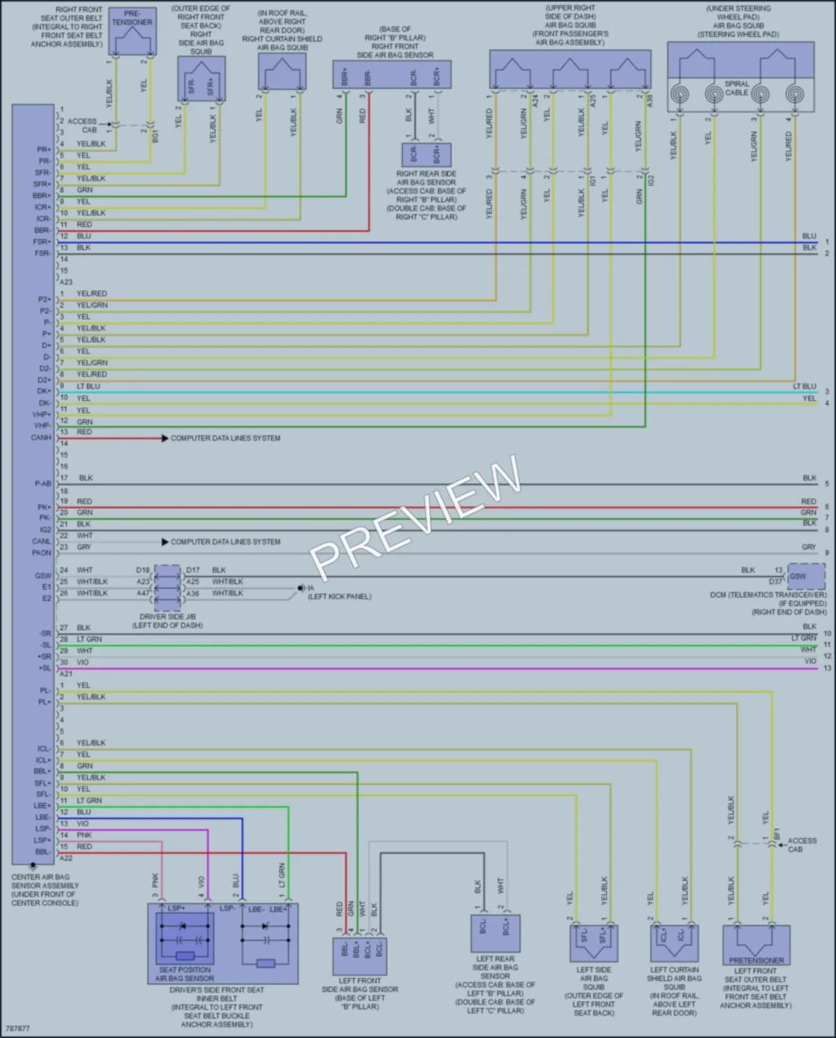 2022 Toyota Tacoma Supplemental Restraints wiring diagram preview