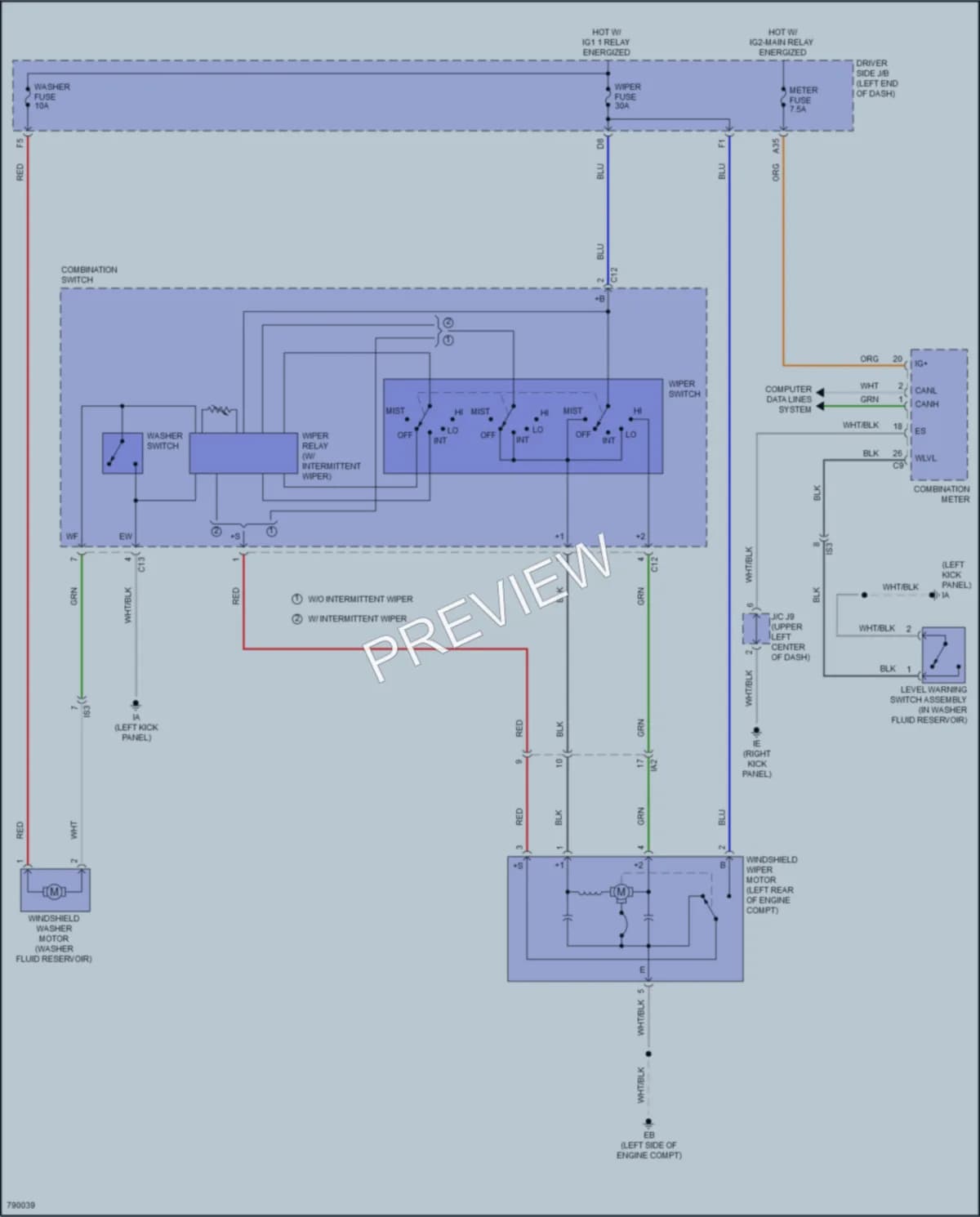 2022 Toyota Tacoma Wiper Washer wiring diagram preview