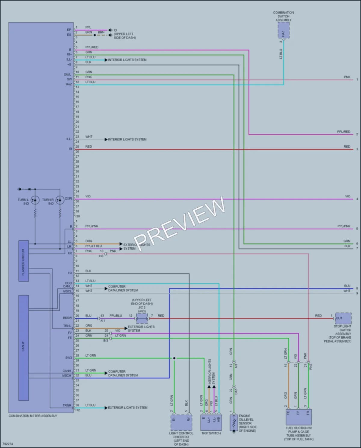 2022 Toyota Tundra Instrument Cluster wiring diagram preview
