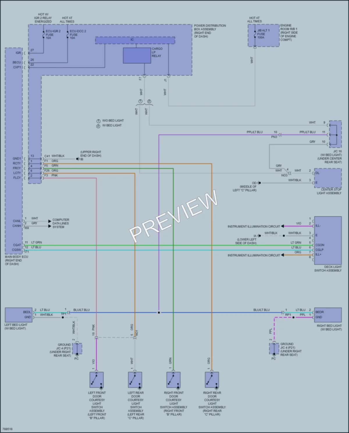 2022 Toyota TundraHybrid Interior Lights wiring diagram preview