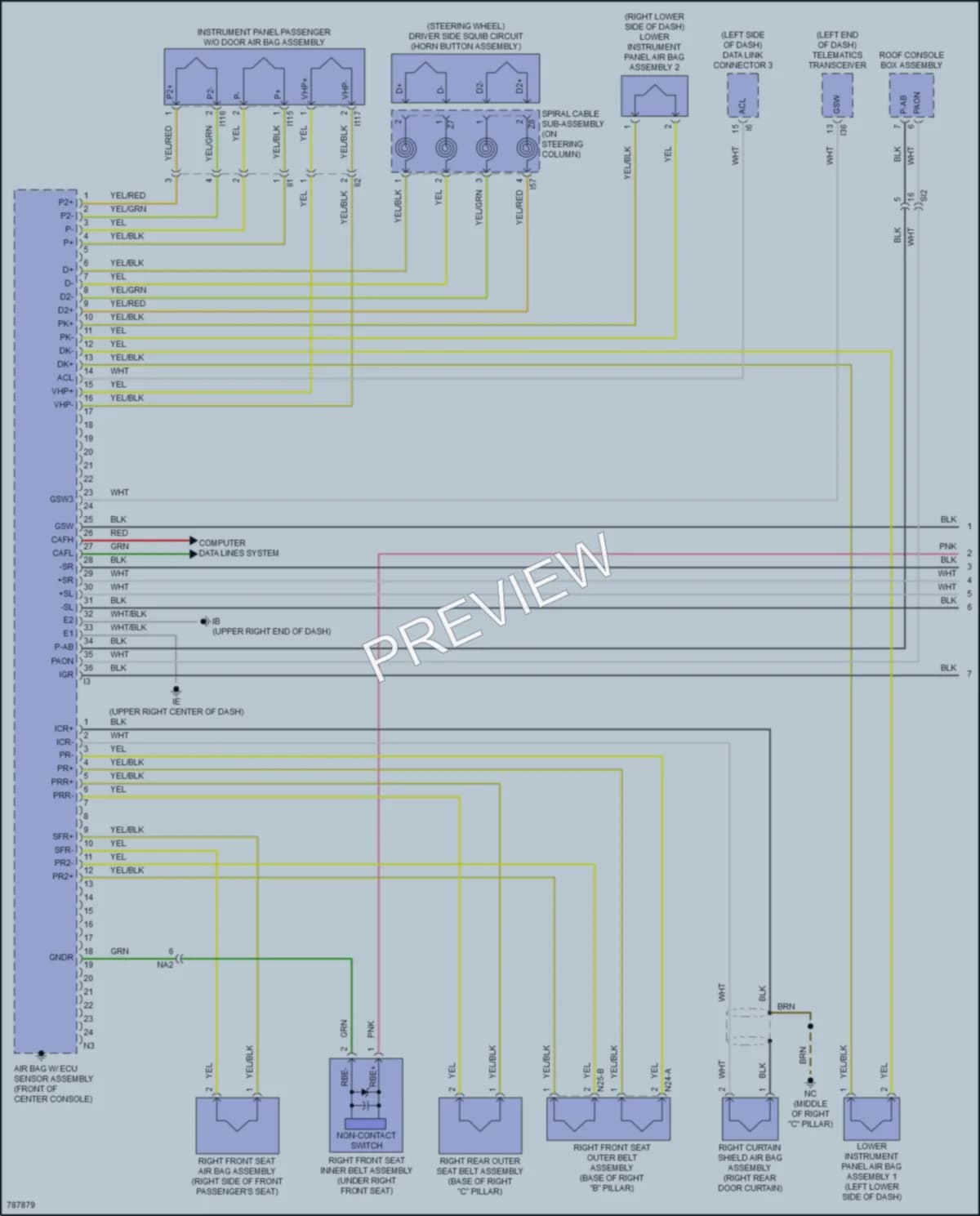 2022 Toyota TundraHybrid Supplemental Restraints wiring diagram preview