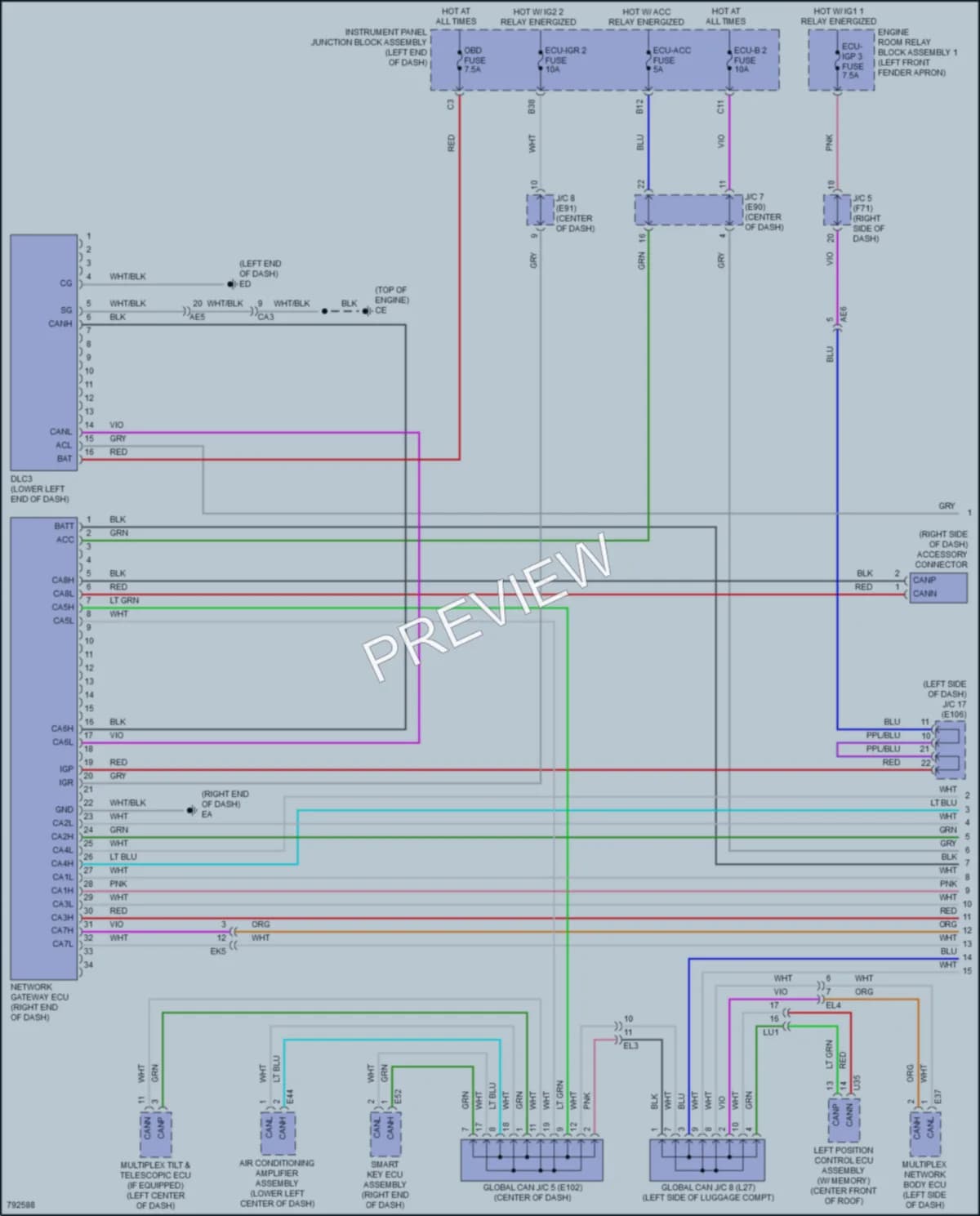 2022 Toyota VenzaHybrid Computer Data Lines wiring diagram preview