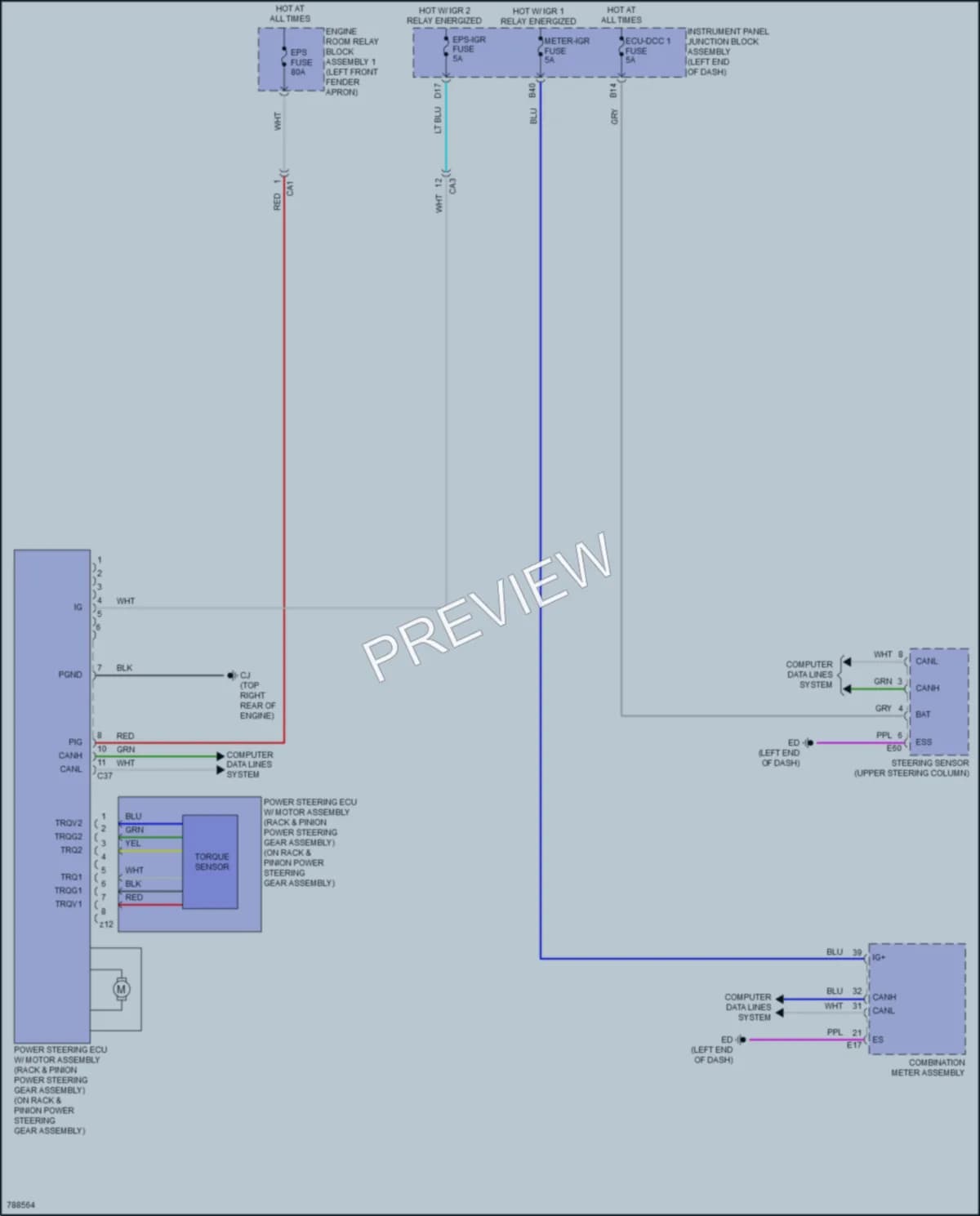 2022 Toyota VenzaHybrid Electronic Power Steering wiring diagram preview