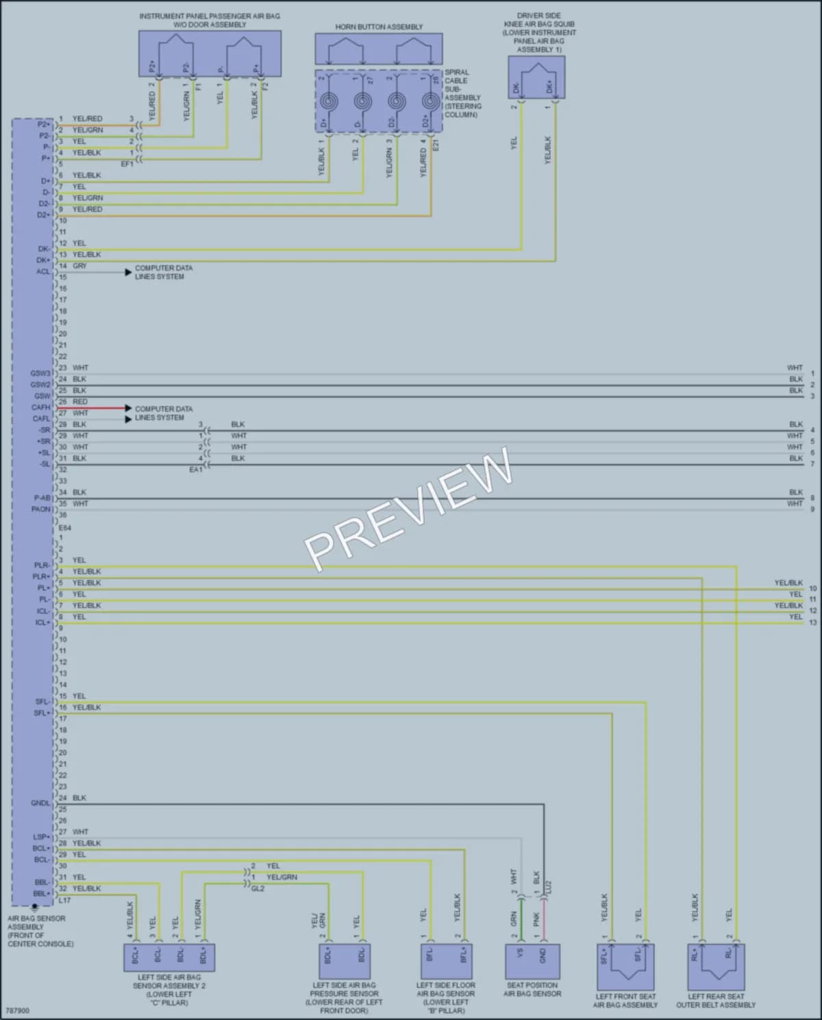 2022 Toyota VenzaHybrid Supplemental Restraints wiring diagram preview