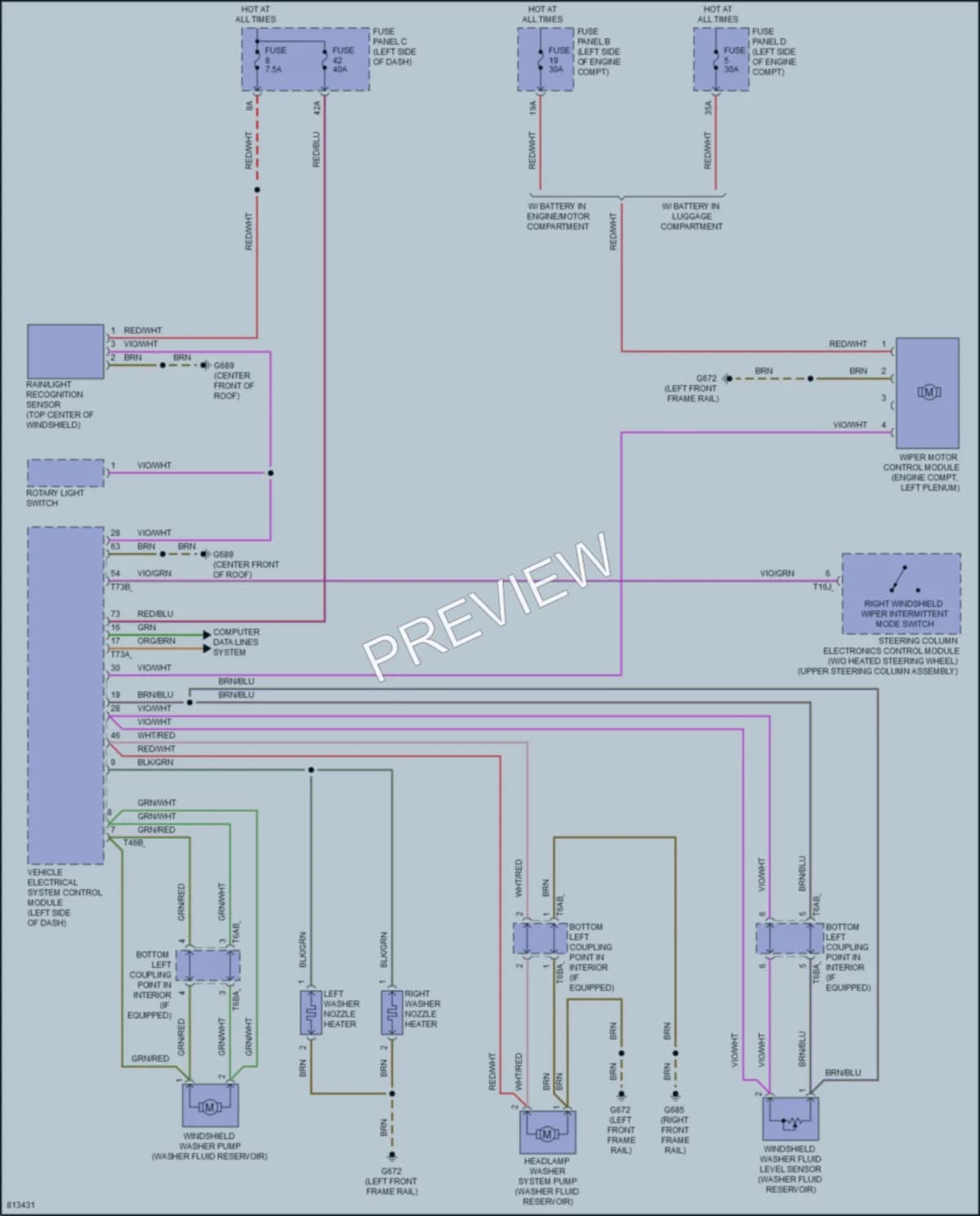 2022 Volkswagen Arteon Wiper Washer wiring diagram preview
