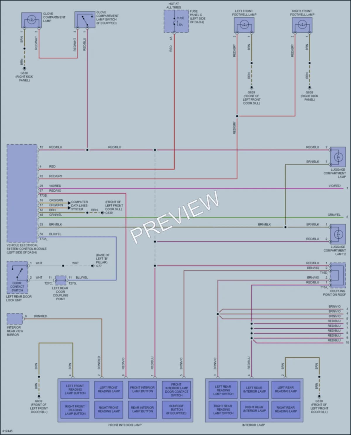 2022 Volkswagen AtlasCrossSport Interior Lights wiring diagram preview