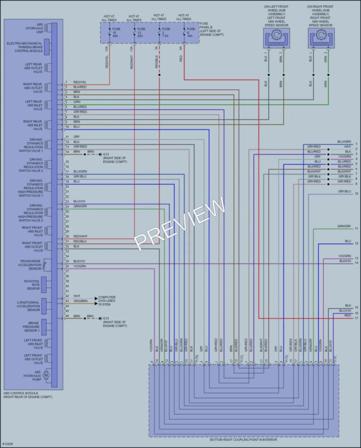 2022 Volkswagen GolfR Anti Lock Brakes wiring diagram preview
