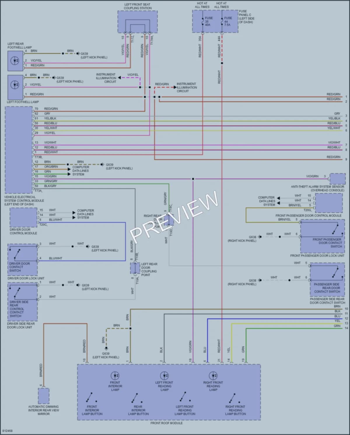 2022 Volkswagen GolfR Interior Lights wiring diagram preview