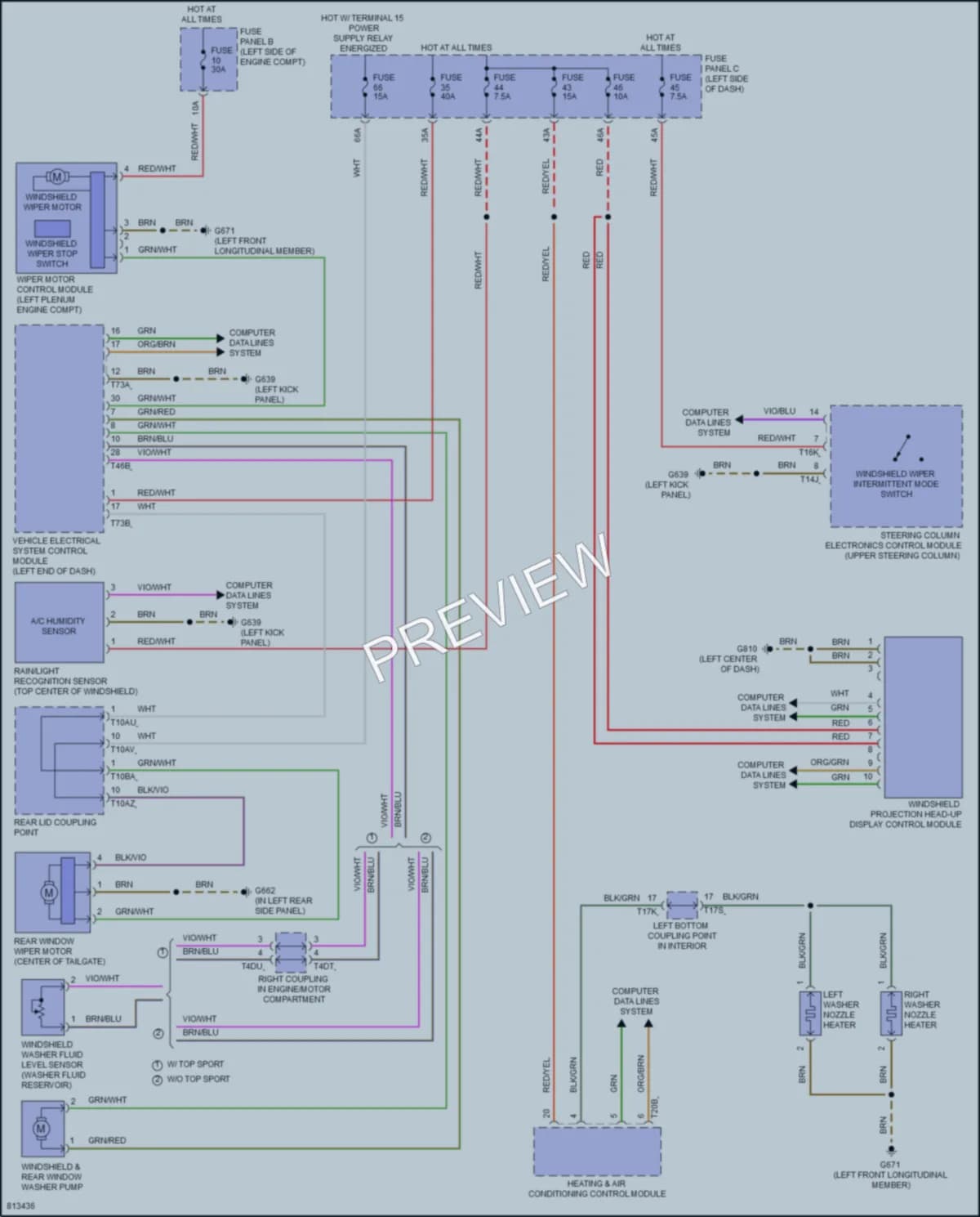 2022 Volkswagen GolfR Wiper Washer wiring diagram preview