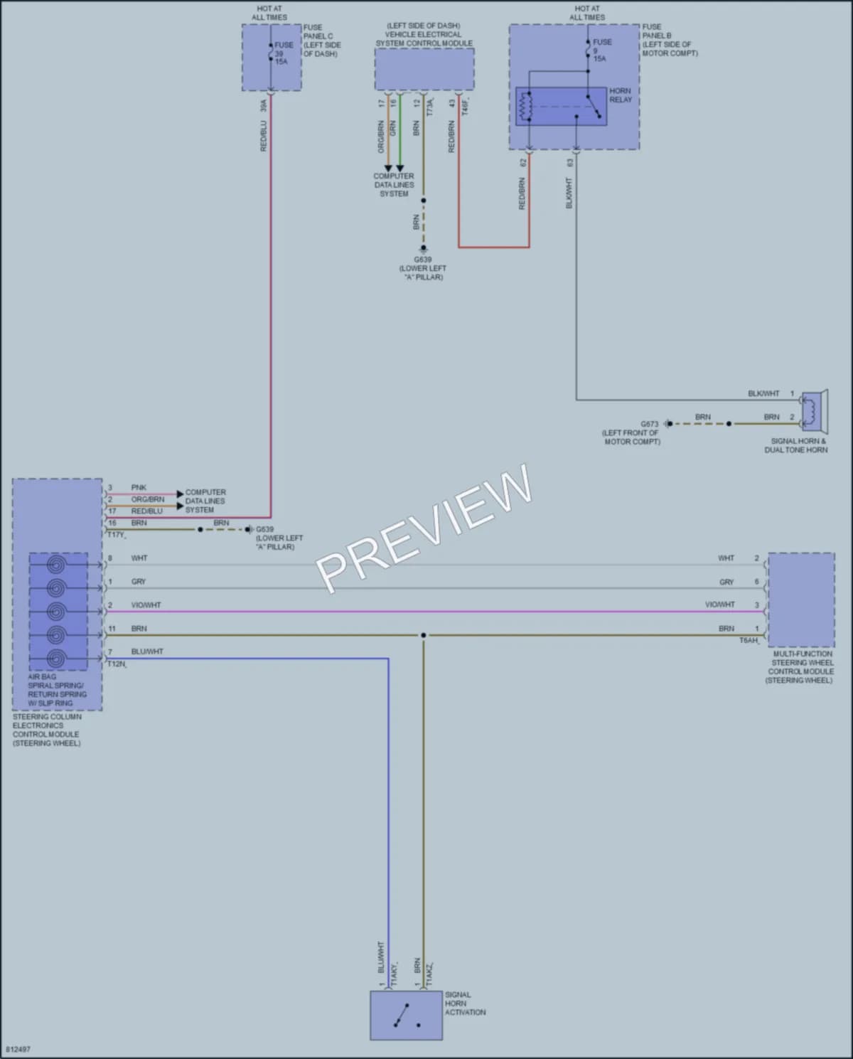 2022 Volkswagen ID4 Horn wiring diagram preview