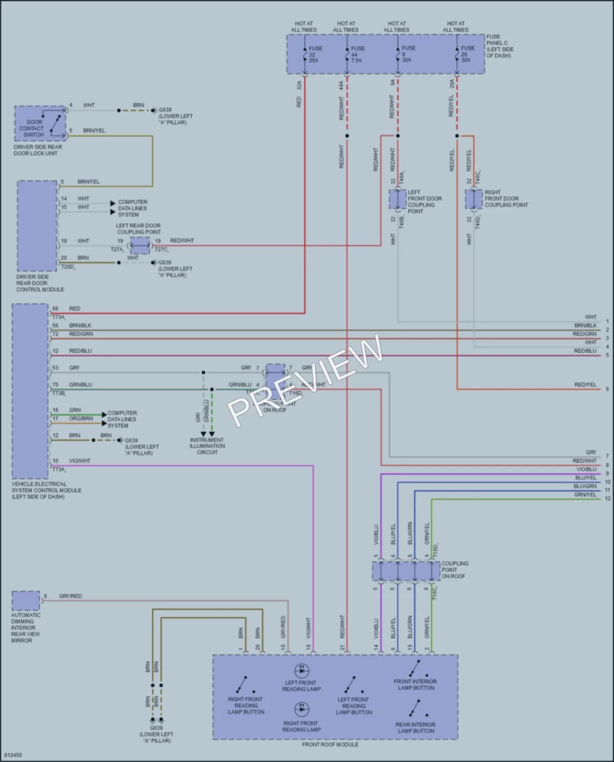 2022 Volkswagen ID4 Interior Lights wiring diagram preview