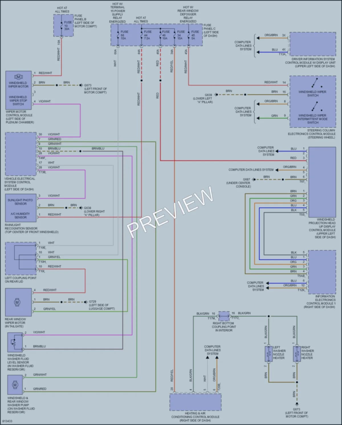 2022 Volkswagen ID4 Wiper Washer wiring diagram preview