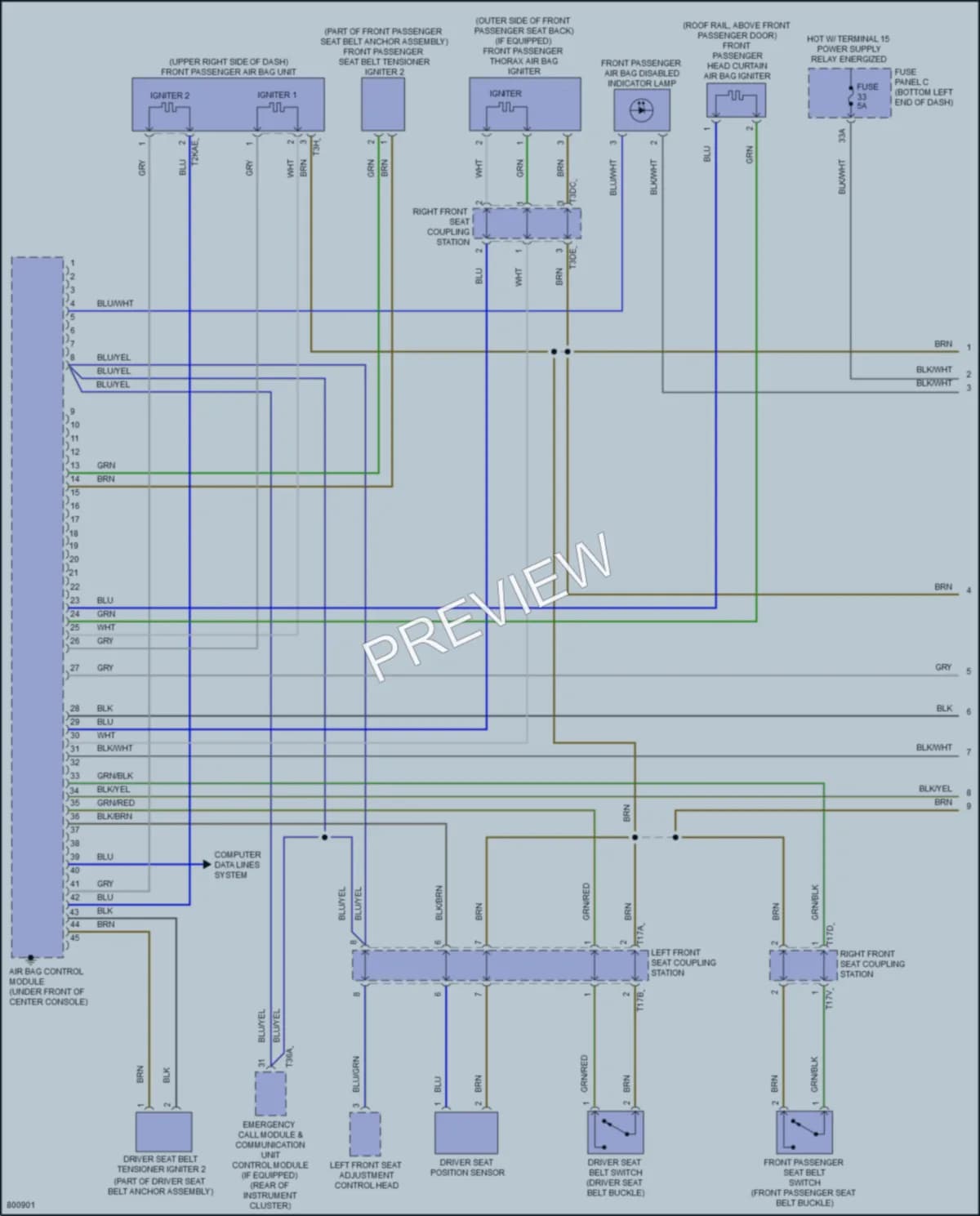 2022 Volkswagen Jetta Supplemental Restraints wiring diagram preview