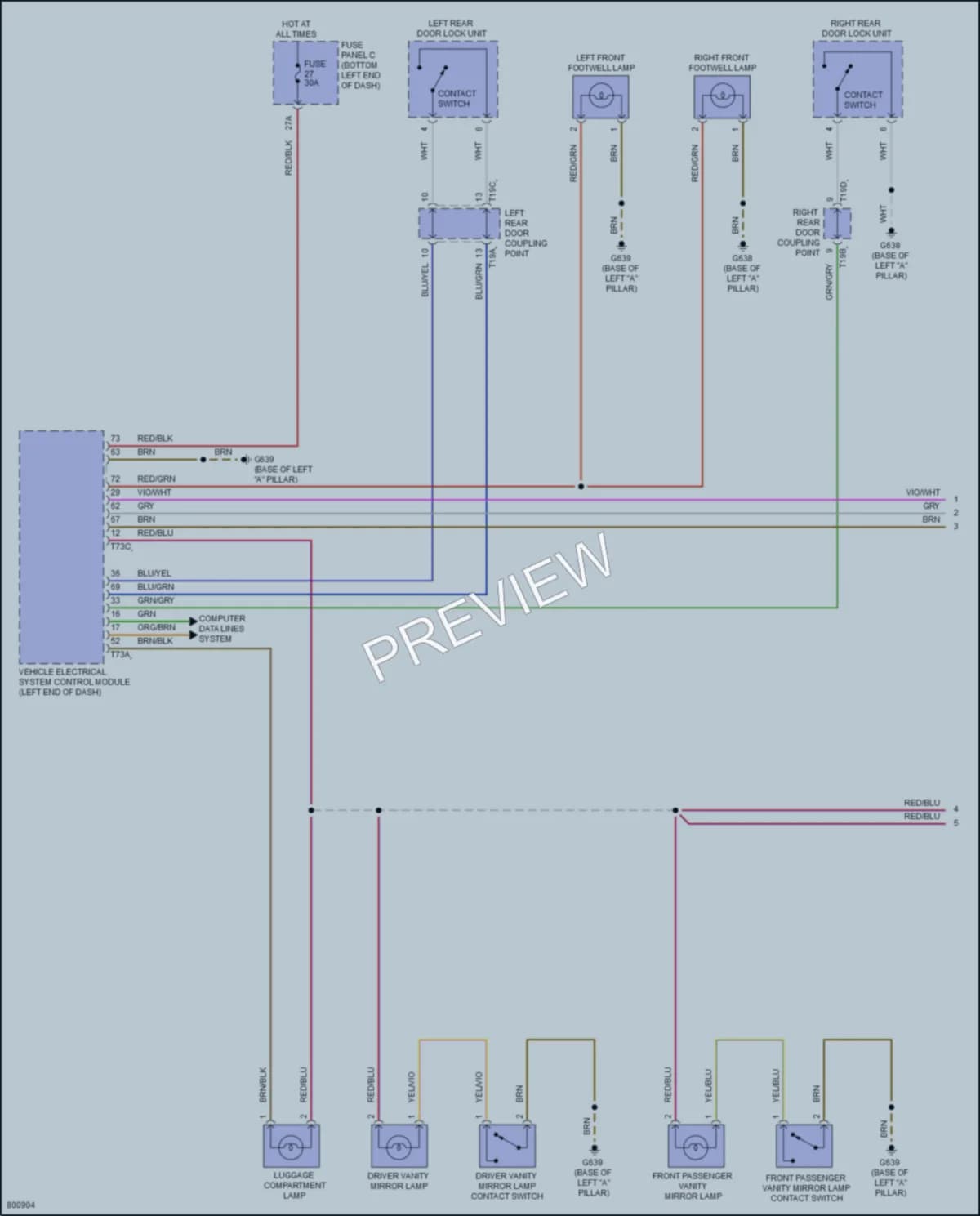2022 Volkswagen JettaGLI Interior Lights wiring diagram preview
