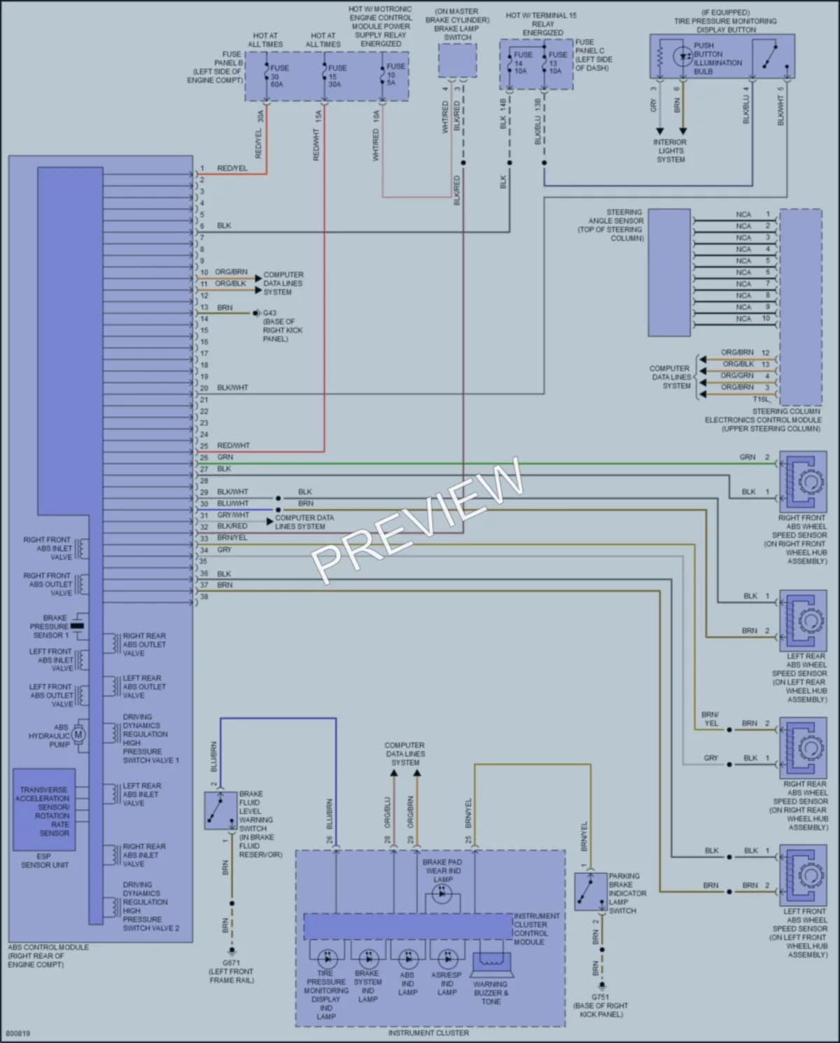 2022 Volkswagen Passat Anti Lock Brakes wiring diagram preview