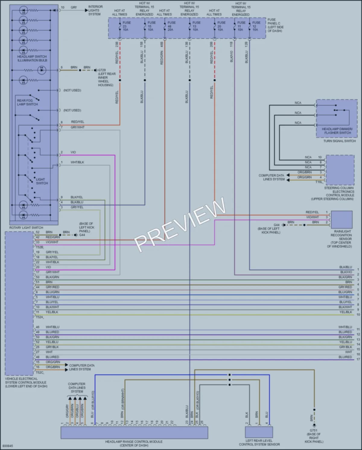2022 Volkswagen Passat Headlights wiring diagram preview