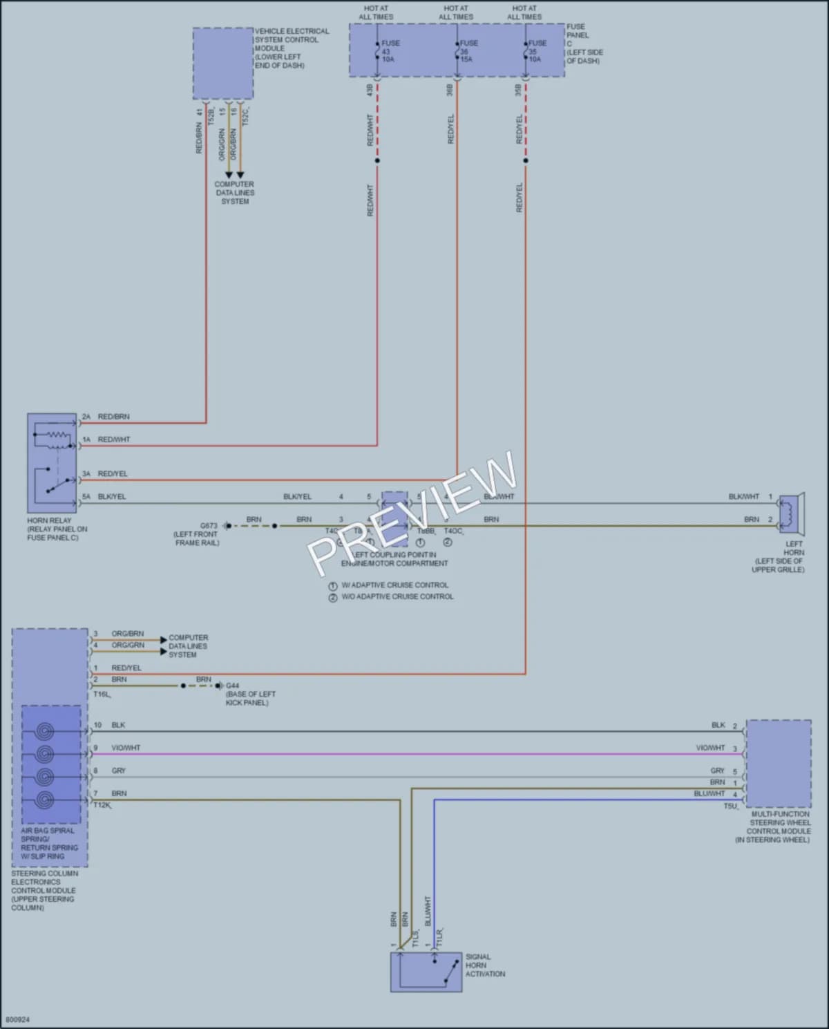2022 Volkswagen Passat Horn wiring diagram preview