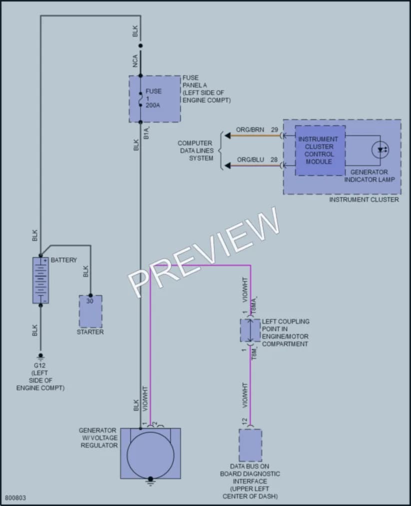 2022 Volkswagen Passat Starting Charging wiring diagram preview