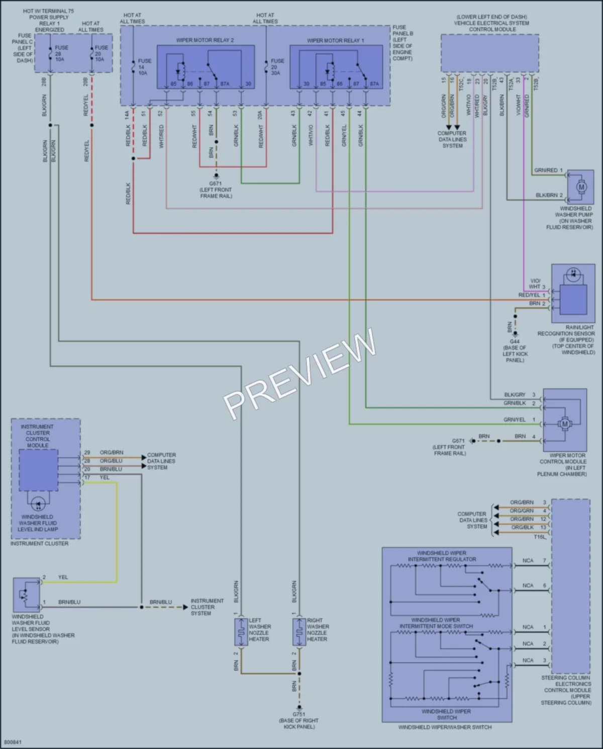 2022 Volkswagen Passat Wiper Washer wiring diagram preview