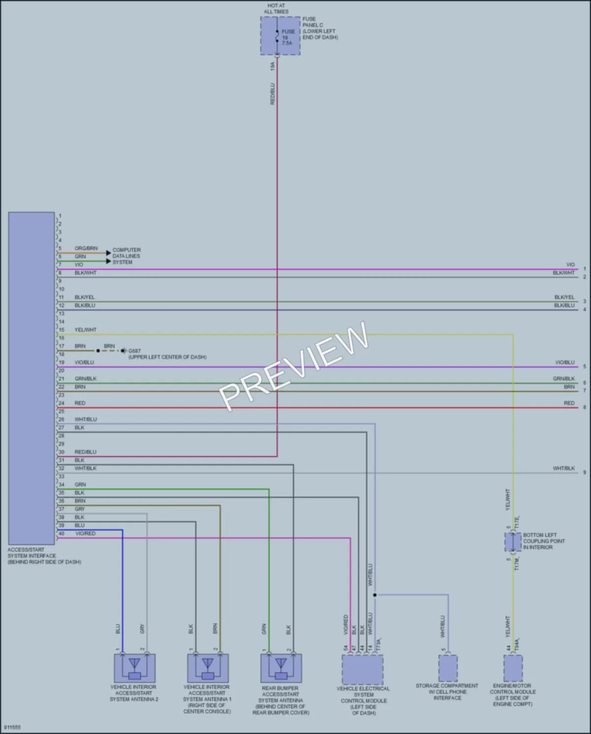 2022 Volkswagen Taos Anti Theft wiring diagram preview