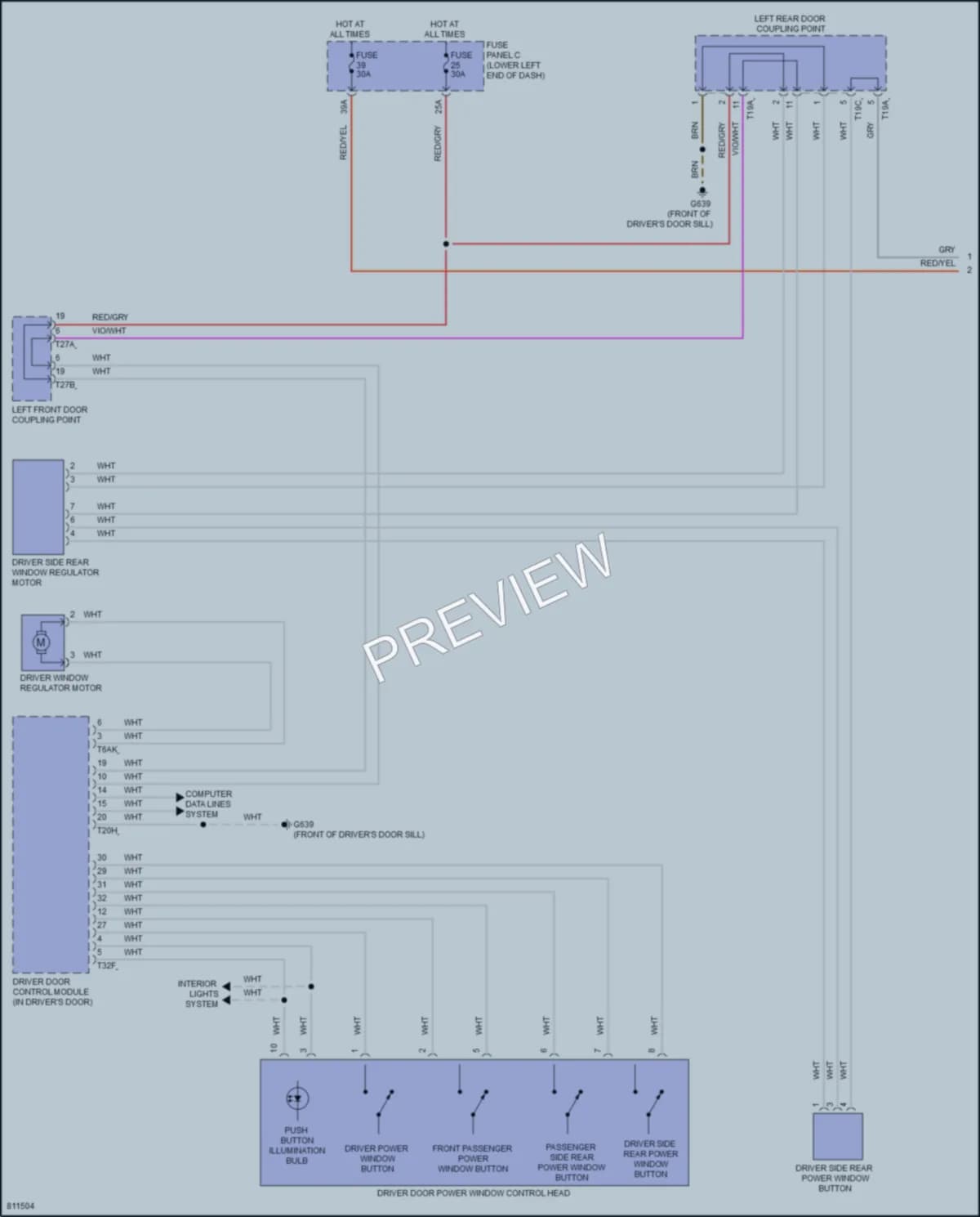 2022 Volkswagen Taos Power Windows wiring diagram preview