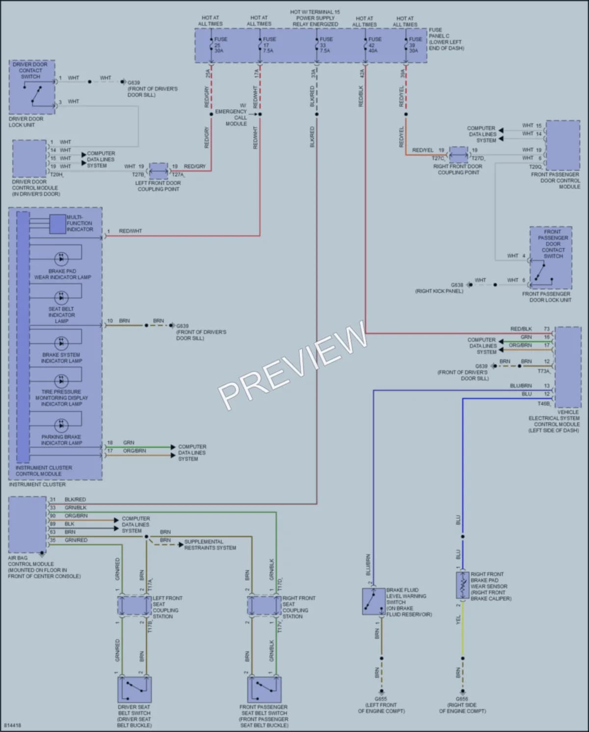 2022 Volkswagen Taos Warning Systems wiring diagram preview