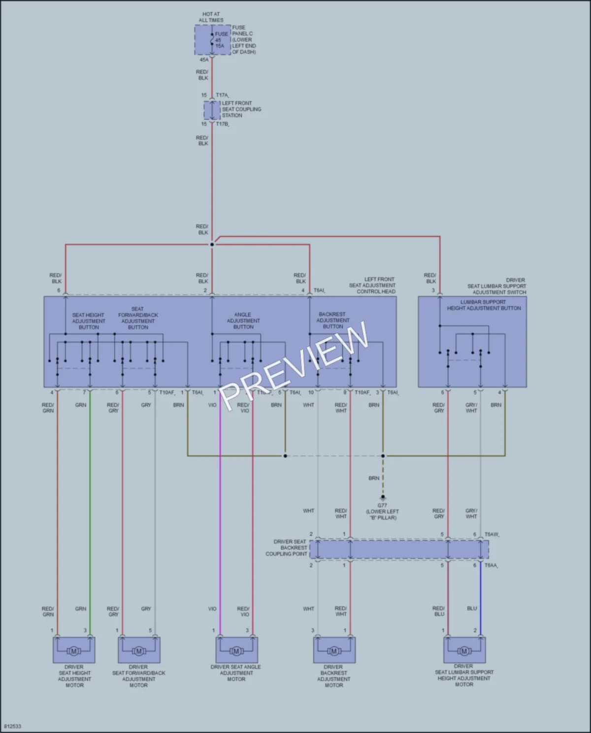 2022 Volkswagen Tiguan Power Seats wiring diagram preview